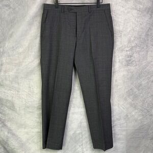 LRL Ralph Lauren Mens Wool Dress Pants Flat Front Gray Sz 34x30 preppy business
